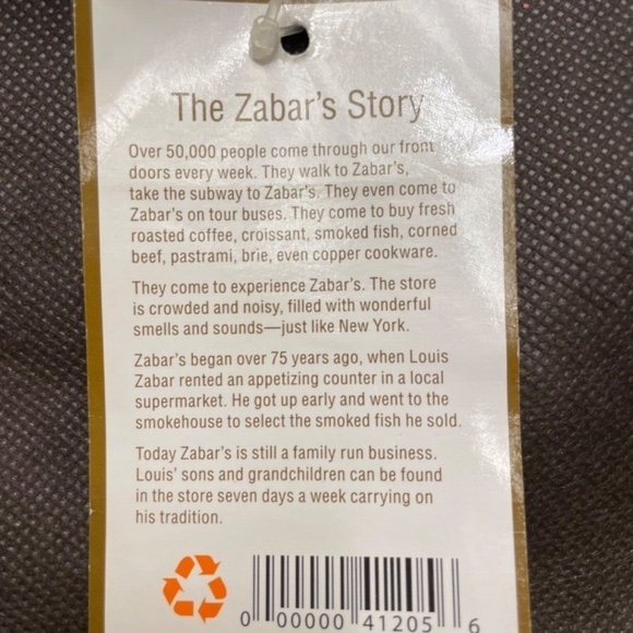 ZABAR'S Insulated Cooler Bag; Large; Brown w/ Orange with Tags - Picture 4 of 4